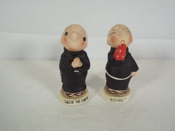 Vintage Funny Monk Salt Of The Earth And Atchoo S&P Shakers