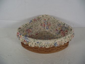 Vintage Longaberger Hand Woven Corner Or Vanity Basket With Protective Liner