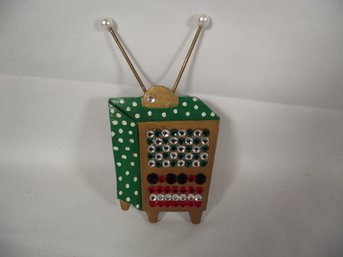 Modern Memphis Style Jewelry - Television Brooch
