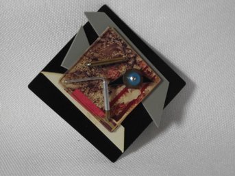 Modern Memphis Style Brooch - Signed