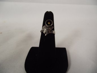 Sterling Ring With Gold Leaf Size 6
