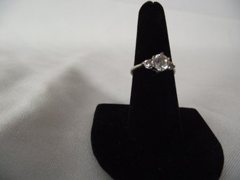 Sterling Ring With CZ? Size 6.5