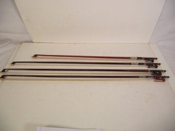 Lot Of Four (4) Vintage Violin Bows