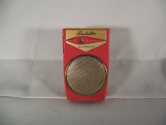Realistic All Transistor Radio 2 Transistor Vintage PINK