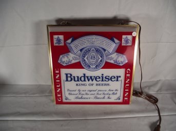 Vintage Double-Sided Budweiser Label Light Up Sign