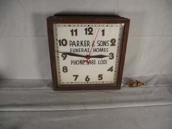 Vintage Parker And Sons Funeral Home Clock