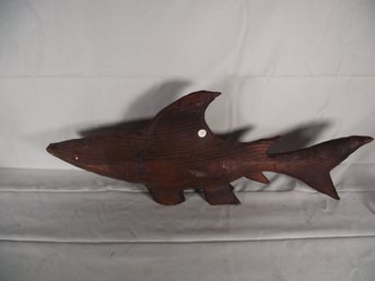 Folk Art Carved Wooden Shark