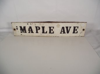 Embossed Maple Street Sign