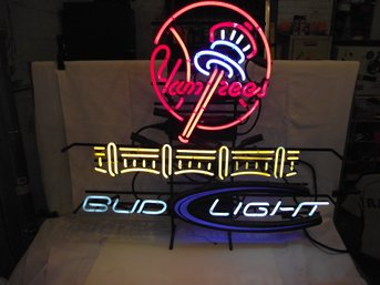 Large Yankees Neon Bud Light Sign