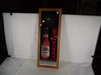 Vintage Budweiser Longneck Clock And Mirror