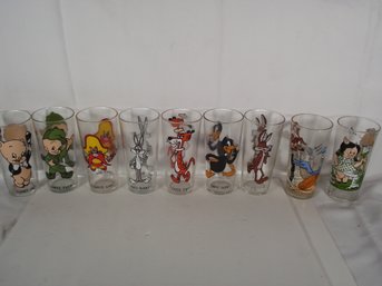 Nine (9) Vintage Looney Tune Glasses