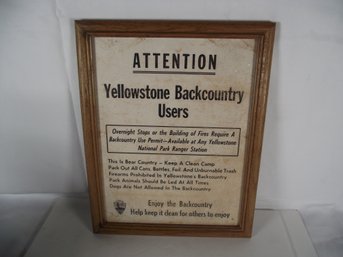 Vintage Yellowstone Park Sign