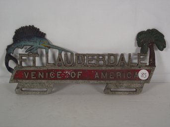 Ft. Lauderdale Florida License Plate Topper