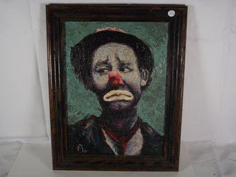 Vintage 1969 Emmett Kelly Clown Painting