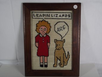 Vintage Orphan Annie And Sandy Needlepoint