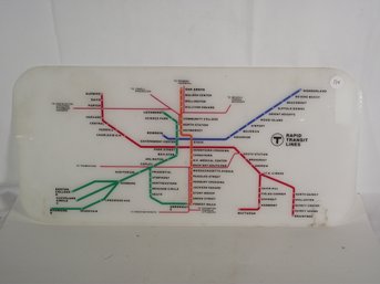 Vintage Boston MBTA Rapid Transit System Map