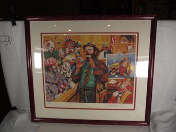 Vintage Emmett Kelly -Jury Of His Peers Artist Proof Litho Signed By Barry Leighton-Jones