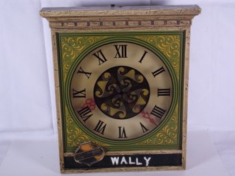 Vintage Light Up Spinning Falstaff Clock -Says Wally Now