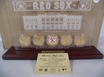 Five (5) Vintage Boston Red Sox Higland Mint Medallions