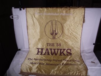 Vintage 1958 Studebaker Hawks Showroom Banner