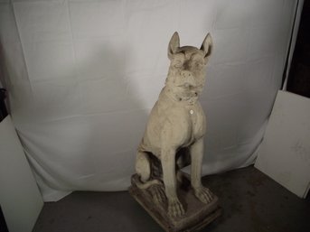 Vintage Large Concrete Guard Dog Statue