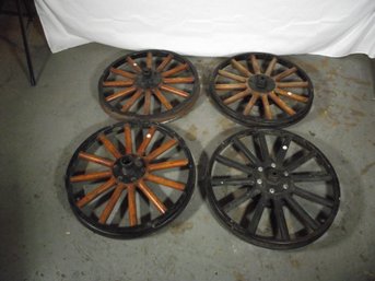 Four (4) Antique Ford Model 'T' Wood Spoke Tire Rims