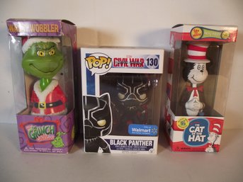 Two Funco Bobble Heads & One Pop Bobble Head Lot (3 Piece Lot)