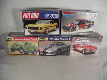 Car Model Kits, Lot Of 5 Sealed