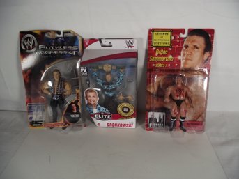 Lot Of Three (3) Vintage Wrestling Action Figures On Cards