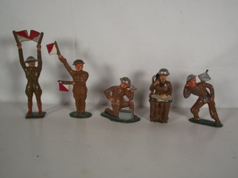 Lot Of Five (5) Barclay/Manoil Metal Soldiers