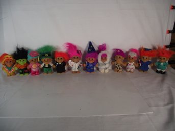 Lot Of Twelve (12) 4 1/2 Inch Troll Dolls