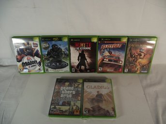 Lot Of Seven (7) XBox Games Including 2 Sealed