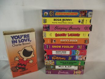 Lot Of Twelve (12) Cartoon VHS Tapes