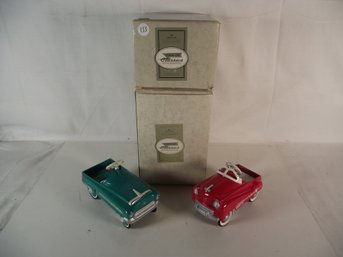 Lot Of Two (2) Hallmark Galleries Metal Kiddie Cars In Boxes