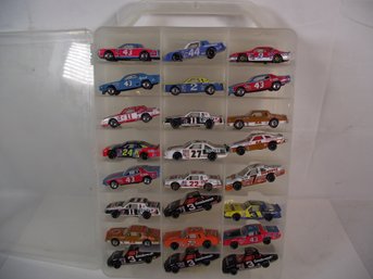 Lot Of Twenty Four (24) 1:64 Scale Diecast Race Cars In Carrying Case