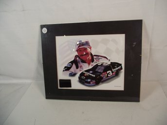 Framed Picture Of Dale Earnhardt With A Piece Of His Car And Certificate Of Authenticity