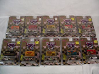 Lot Of Ten (10) Racing Champions 1:64 Scale Cars On Cards