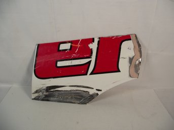 Vintage Piece Of Sheet Metal From Nascar Wreck