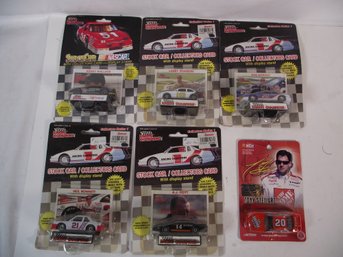 Lot Of Five (5) Racing Champions Diecast Cars On Cards With Tony Stewart Bonus