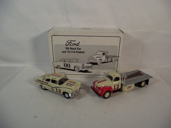 First Gear 1:34 Scale Diecast '56 Ford Stock Car And '51 F-6 Flatbed NIB