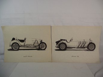 Vintage Lithographs By John W. Barnes Jr. 1970's - Mercedes