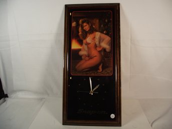 Vintage Snap On Tools Christmas Pin Up Wall Clock