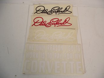 Dale Earnhardt And Corvette Decal/sticker Lot