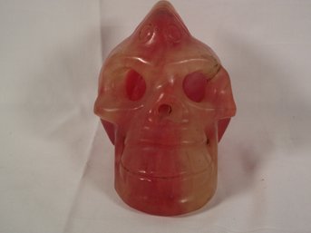 Carved Red/pink Quartz Skull