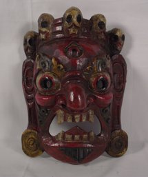 Vintage Carved Wooden Mahakala Mask