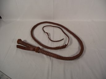 Vintage 7 Foot-long Hand Woven Leather Whip