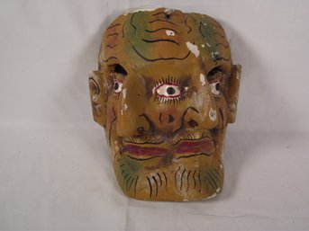 Vintage Carved Wooden Two-faced Mask