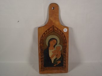 Folk Art Depiction Of Mary And Baby Jesus