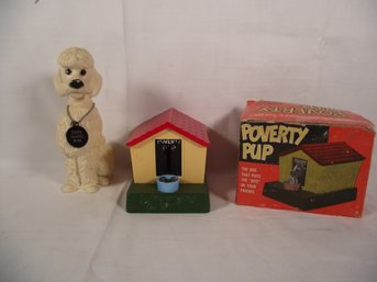 Lot Of Two (2) Vintage Dog Coin Banks