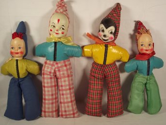 Lot Of Four (4) Plastic-faced Stuffed Carnival Toys